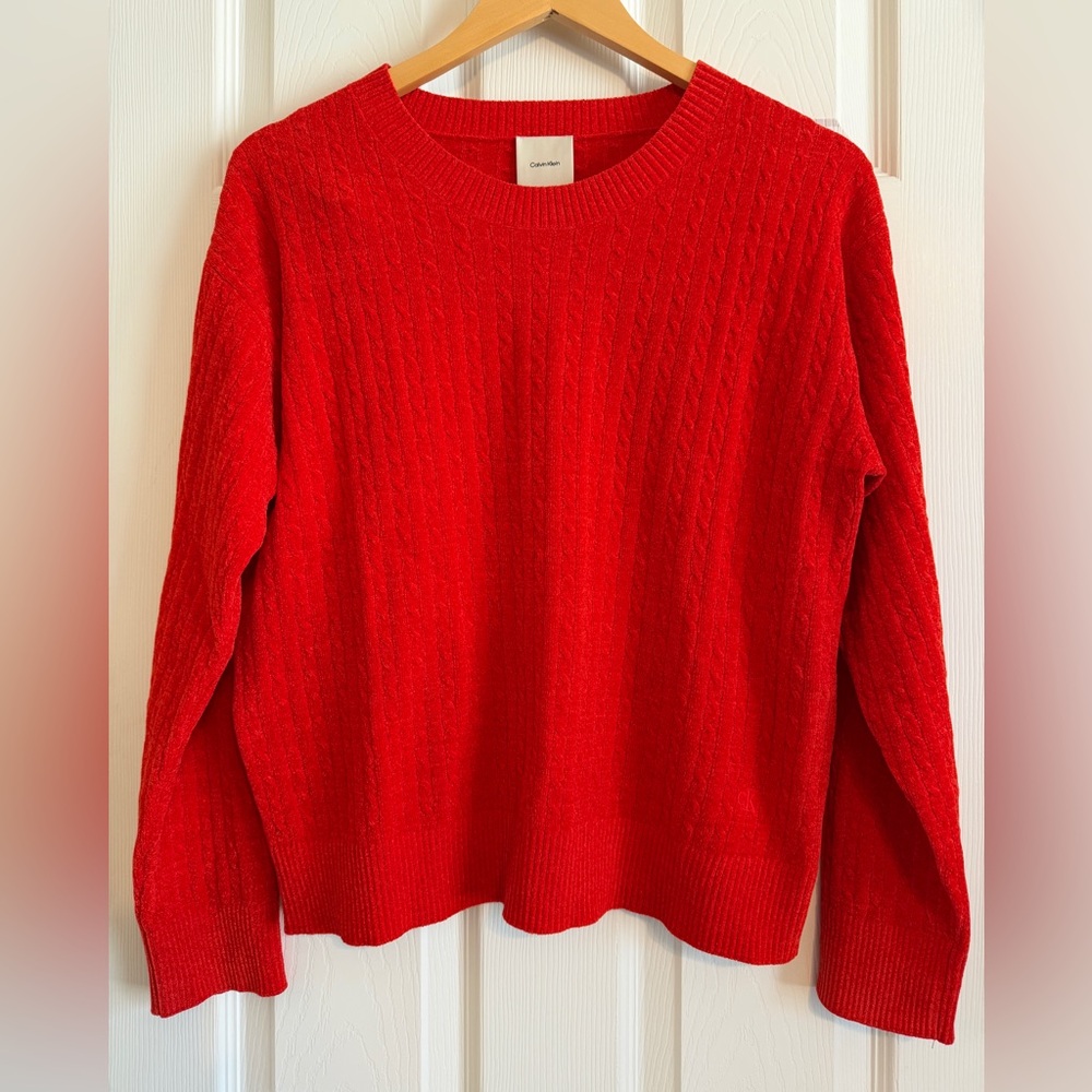Calvin Klein Women's Red Sweater Size Medium